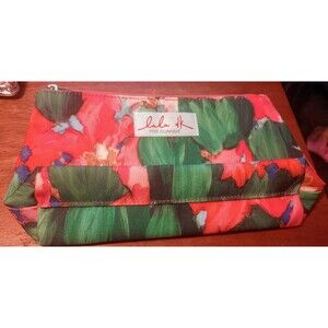 LuLu Dk For Clinique‎ Makeup Cosmetic Zip Up Travel Bag Floral 10"x6"x3"